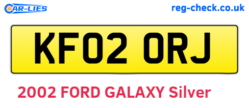 KF02ORJ are the vehicle registration plates.