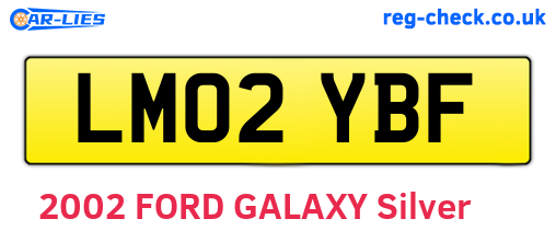 LM02YBF are the vehicle registration plates.