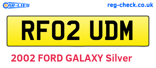 RF02UDM are the vehicle registration plates.
