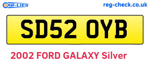 SD52OYB are the vehicle registration plates.