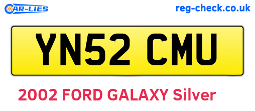 YN52CMU are the vehicle registration plates.