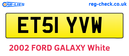 ET51YVW are the vehicle registration plates.