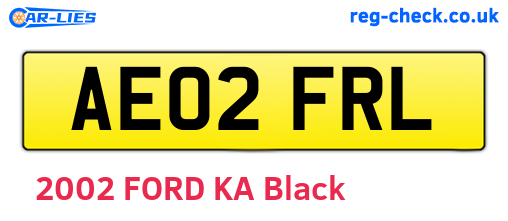 AE02FRL are the vehicle registration plates.