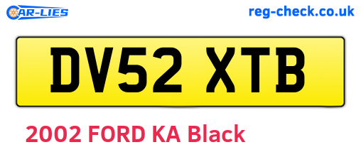 DV52XTB are the vehicle registration plates.
