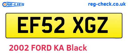 EF52XGZ are the vehicle registration plates.