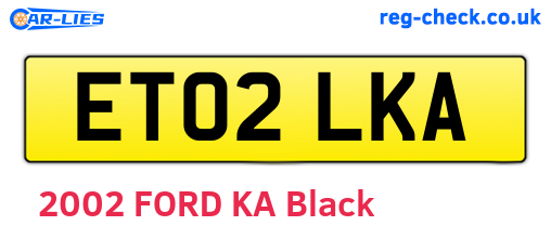 ET02LKA are the vehicle registration plates.