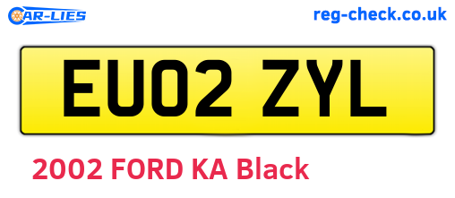 EU02ZYL are the vehicle registration plates.