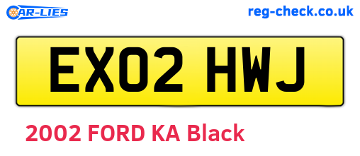 EX02HWJ are the vehicle registration plates.