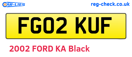 FG02KUF are the vehicle registration plates.