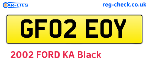 GF02EOY are the vehicle registration plates.
