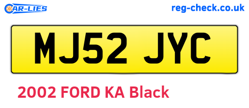 MJ52JYC are the vehicle registration plates.