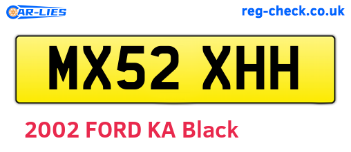 MX52XHH are the vehicle registration plates.
