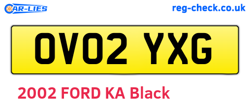 OV02YXG are the vehicle registration plates.