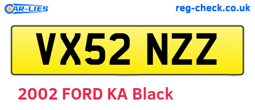 VX52NZZ are the vehicle registration plates.