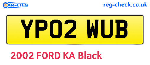 YP02WUB are the vehicle registration plates.