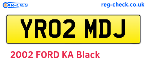 YR02MDJ are the vehicle registration plates.