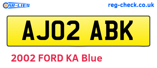 AJ02ABK are the vehicle registration plates.