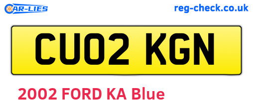 CU02KGN are the vehicle registration plates.