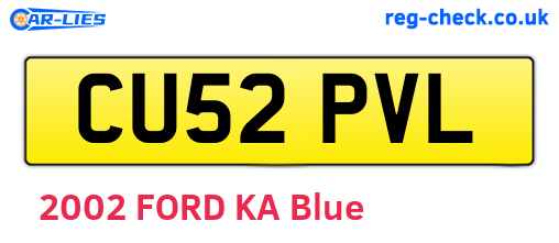 CU52PVL are the vehicle registration plates.