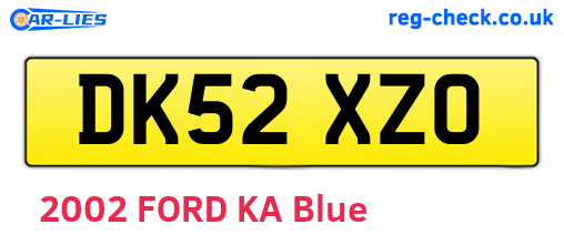 DK52XZO are the vehicle registration plates.