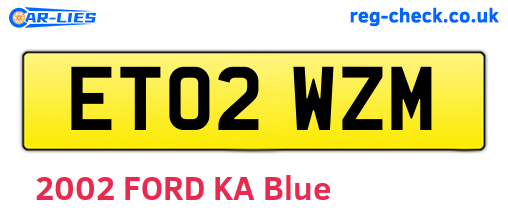 ET02WZM are the vehicle registration plates.