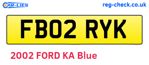 FB02RYK are the vehicle registration plates.