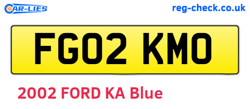 FG02KMO are the vehicle registration plates.