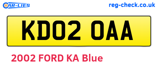 KD02OAA are the vehicle registration plates.