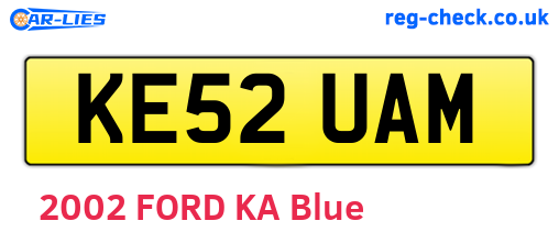 KE52UAM are the vehicle registration plates.