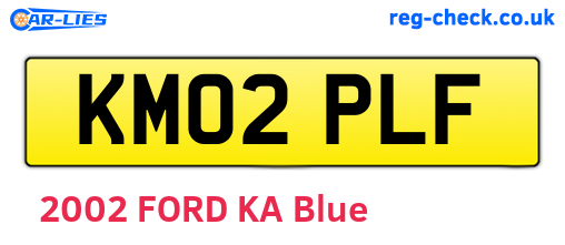KM02PLF are the vehicle registration plates.