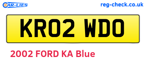 KR02WDO are the vehicle registration plates.