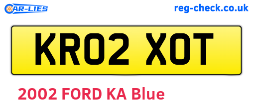 KR02XOT are the vehicle registration plates.