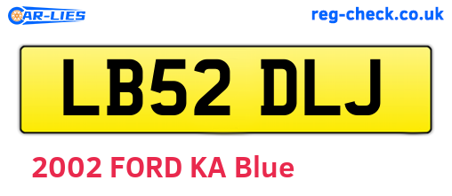 LB52DLJ are the vehicle registration plates.