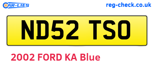 ND52TSO are the vehicle registration plates.
