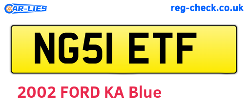 NG51ETF are the vehicle registration plates.