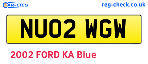 NU02WGW are the vehicle registration plates.