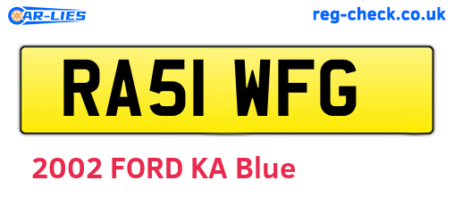 RA51WFG are the vehicle registration plates.