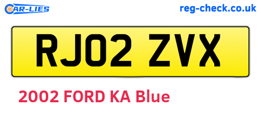 RJ02ZVX are the vehicle registration plates.