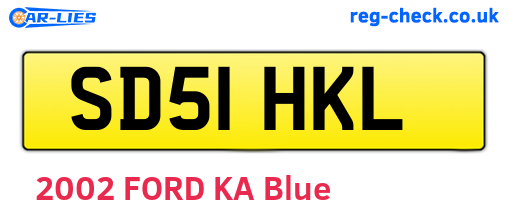 SD51HKL are the vehicle registration plates.