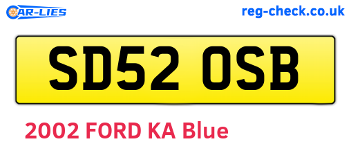 SD52OSB are the vehicle registration plates.