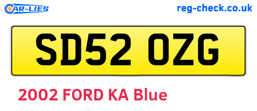 SD52OZG are the vehicle registration plates.