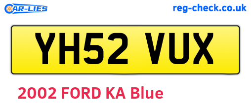 YH52VUX are the vehicle registration plates.