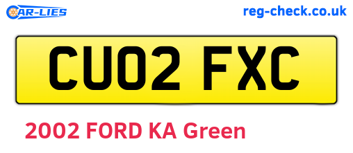 CU02FXC are the vehicle registration plates.