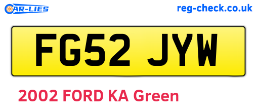 FG52JYW are the vehicle registration plates.