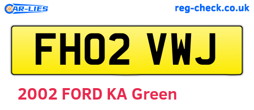 FH02VWJ are the vehicle registration plates.