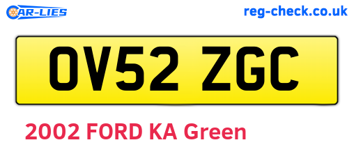 OV52ZGC are the vehicle registration plates.