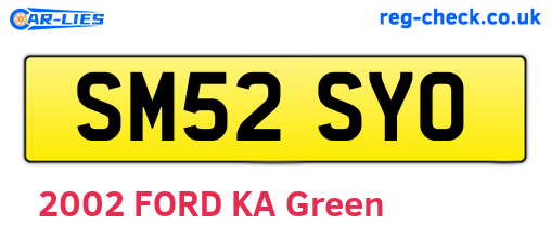 SM52SYO are the vehicle registration plates.