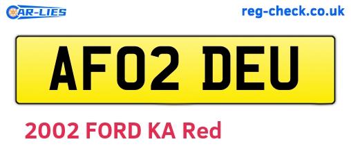 AF02DEU are the vehicle registration plates.