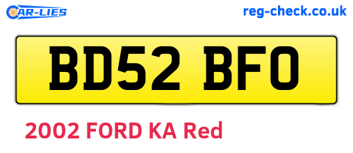 BD52BFO are the vehicle registration plates.