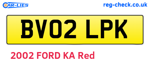 BV02LPK are the vehicle registration plates.